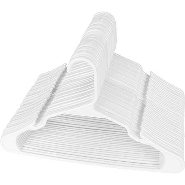 Standard Plastic Shirt Hangers Space Saving 50 Pack white